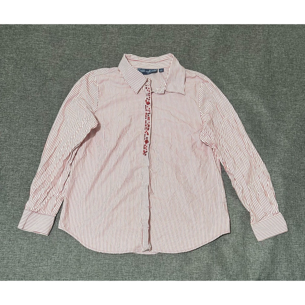 Susan Graver Women's M Striped Long Sleeve Shirt